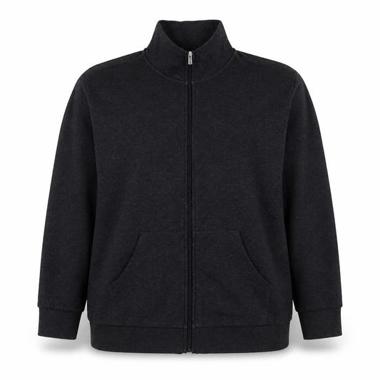 Bench Womens Black M Full Zip High Neck Logo Sweatshirt