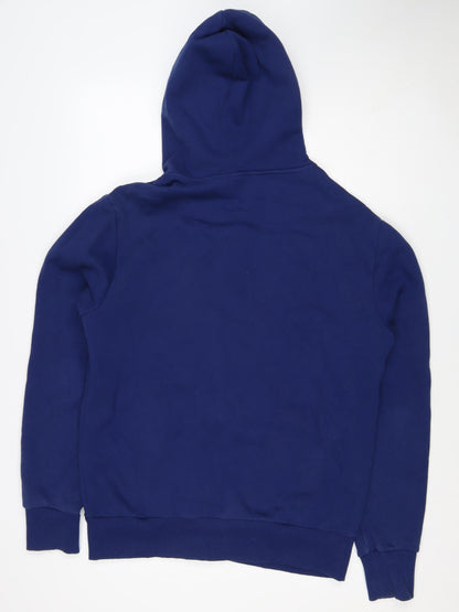 Superdry Men's Blue XL Full Zip Hooded Logo Fleece Hoodie