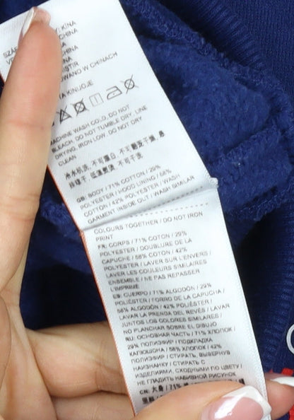 Superdry Men's Blue XL Full Zip Hooded Logo Fleece Hoodie