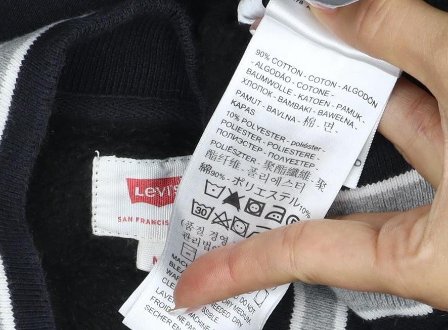 Levi's Men’s Black L Varsity Jacket Cotton Blend Button Pockets