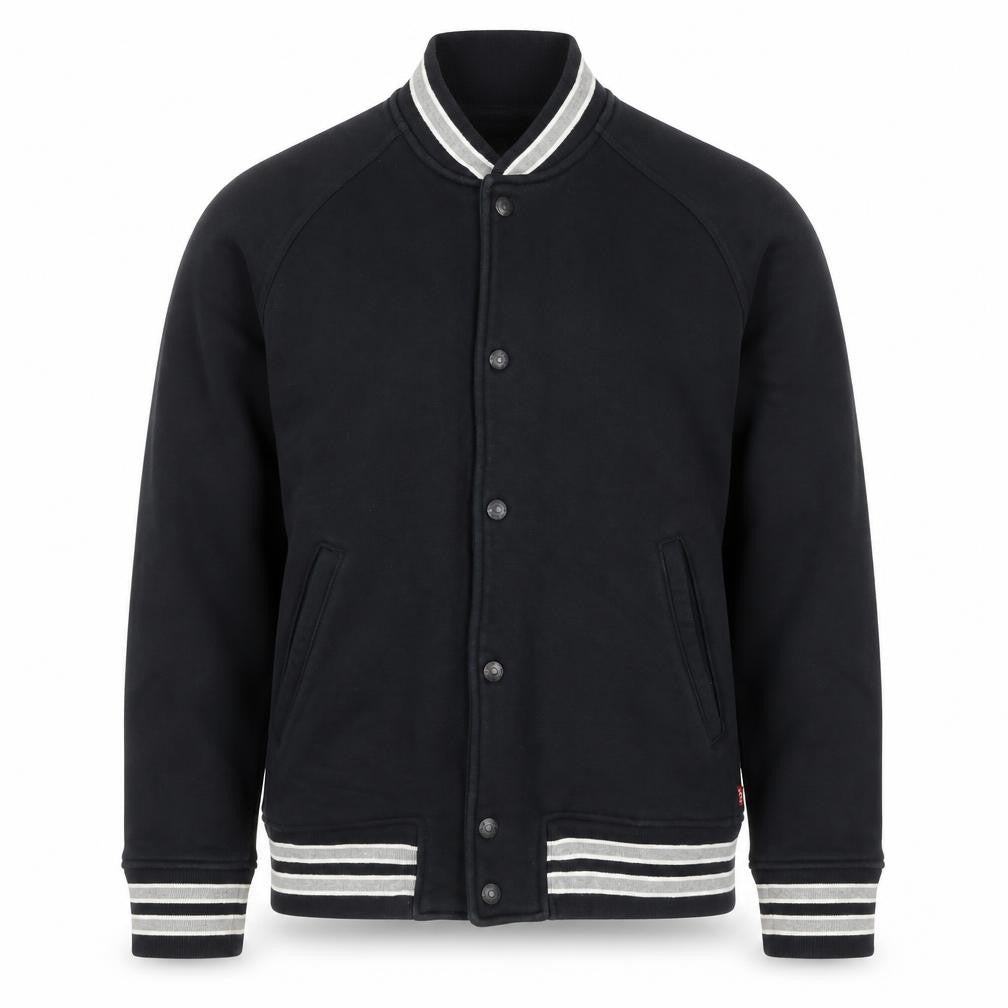 Levi's Men’s Black L Varsity Jacket Cotton Blend Button Pockets