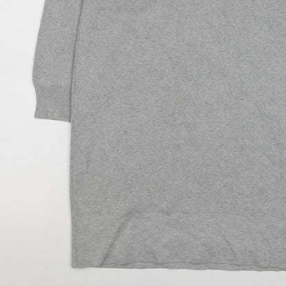 Kin by John Lewis Women Grey Size 10 Crew Neck Knit Tunic Jumper