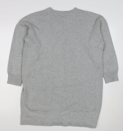 Kin by John Lewis Women Grey Size 10 Crew Neck Knit Tunic Jumper