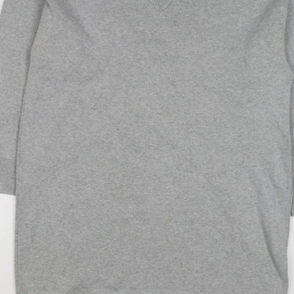 Kin by John Lewis Women Grey Size 10 Crew Neck Knit Tunic Jumper