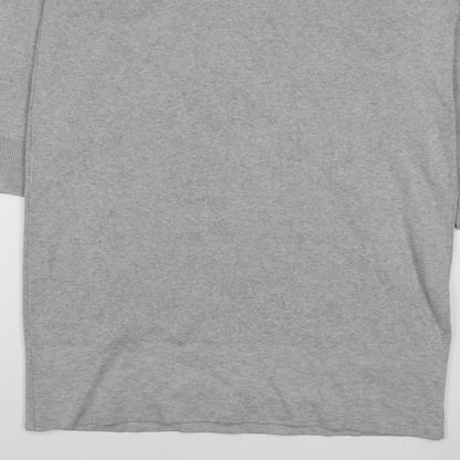 Kin by John Lewis Women Grey Size 10 Crew Neck Knit Tunic Jumper