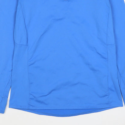 Kalenji Women Blue UK 12 Athletic 1/4 Zip Long Sleeve Running Top
