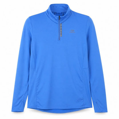Kalenji Women Blue UK 12 Athletic 1/4 Zip Long Sleeve Running Top