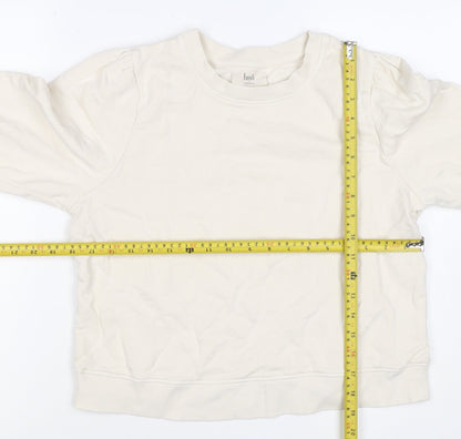 Hush Women’s Ivory S Puff Sleeve Organic Cotton Crew Neck Sweatshirt