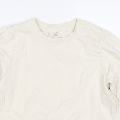 Hush Women’s Ivory S Puff Sleeve Organic Cotton Crew Neck Sweatshirt