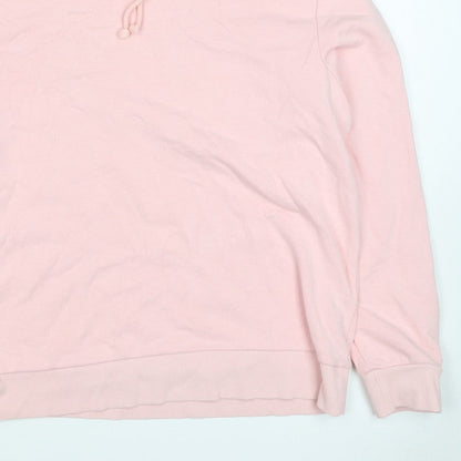 Marks & Spencer Women Pink Size 12 Pullover Drawstring Hoodie