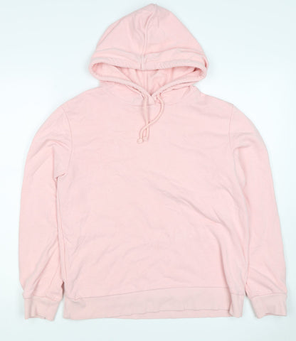 Marks & Spencer Women Pink Size 12 Pullover Drawstring Hoodie