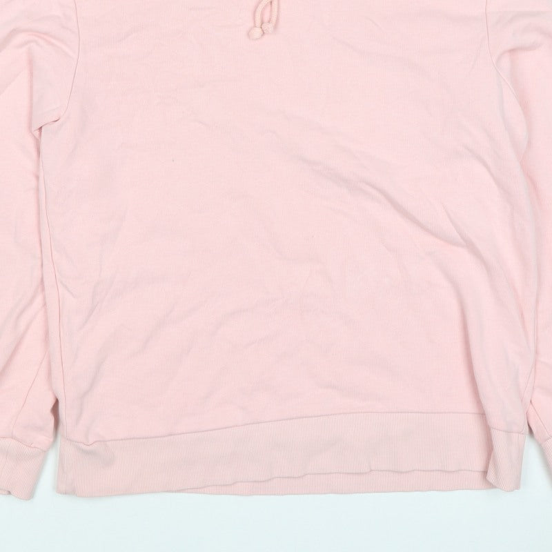 Marks & Spencer Women Pink Size 12 Pullover Drawstring Hoodie