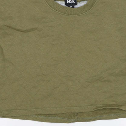 Ivy Park Women's Green M Logo Tape Cropped Pullover Sweatshirt