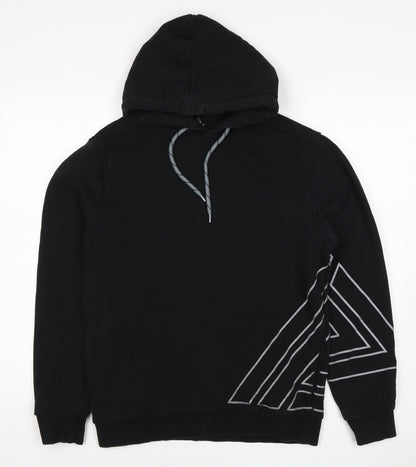 Next Men’s Black M Pullover Hoodie Geometric Graphic Print Drawstring