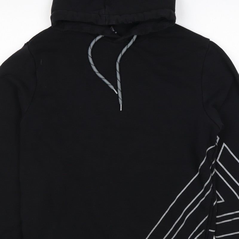 Next Men’s Black M Pullover Hoodie Geometric Graphic Print Drawstring