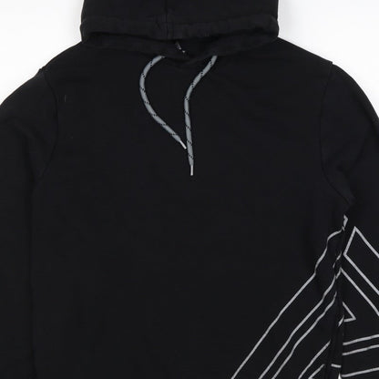 Next Men’s Black M Pullover Hoodie Geometric Graphic Print Drawstring