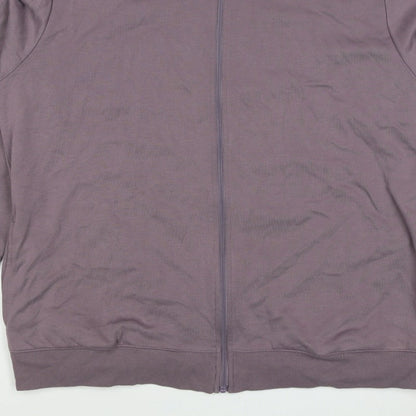 Bench Women’s Purple UK 24 Full Zip High Neck Logo Sweatshirt