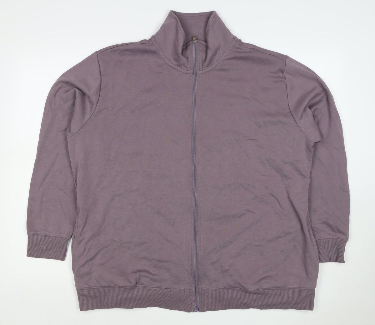 Bench Women’s Purple UK 24 Full Zip High Neck Logo Sweatshirt