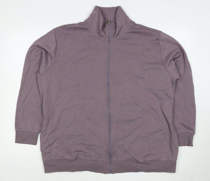 Bench Women’s Purple UK 24 Full Zip High Neck Logo Sweatshirt
