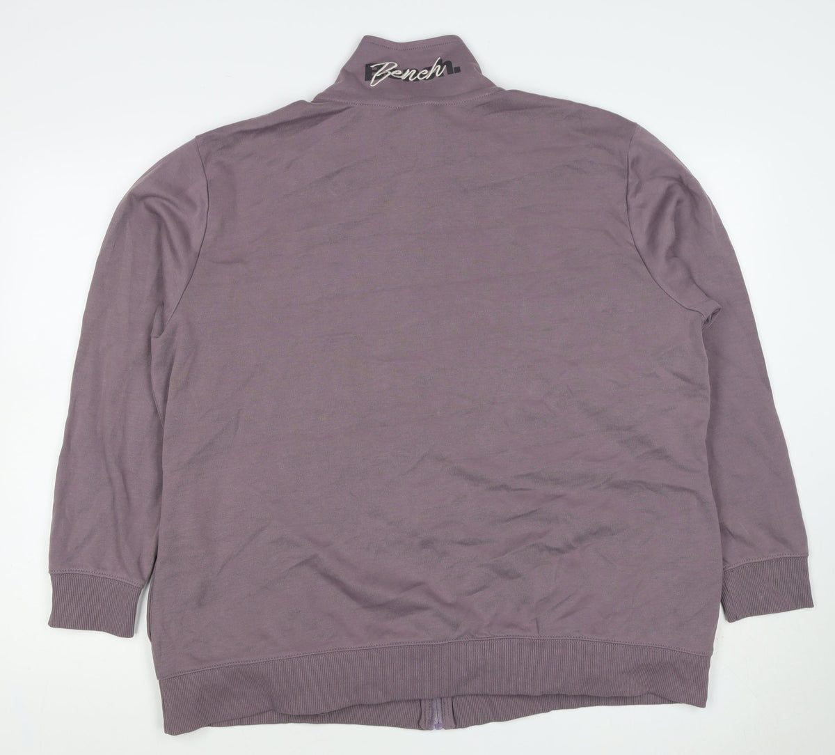 Bench Women’s Purple UK 24 Full Zip High Neck Logo Sweatshirt