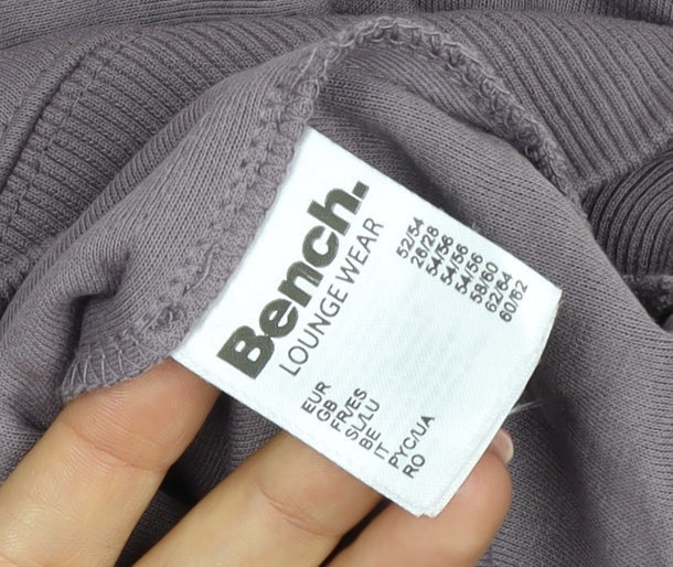 Bench Women’s Purple UK 24 Full Zip High Neck Logo Sweatshirt