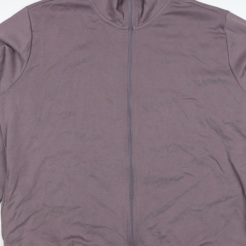 Bench Women’s Purple UK 24 Full Zip High Neck Logo Sweatshirt