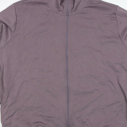 Bench Women’s Purple UK 24 Full Zip High Neck Logo Sweatshirt