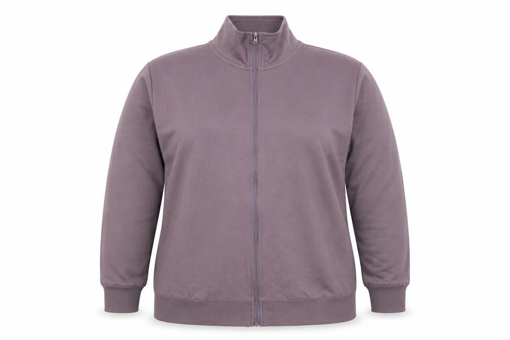 Bench Women’s Purple UK 24 Full Zip High Neck Logo Sweatshirt