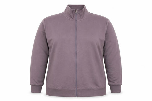 Bench Women’s Purple UK 24 Full Zip High Neck Logo Sweatshirt