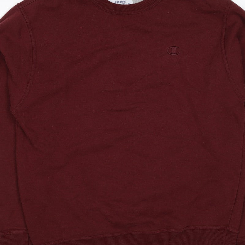Champion Men’s Burgundy M Crew Neck Logo Cotton Blend Sweatshirt