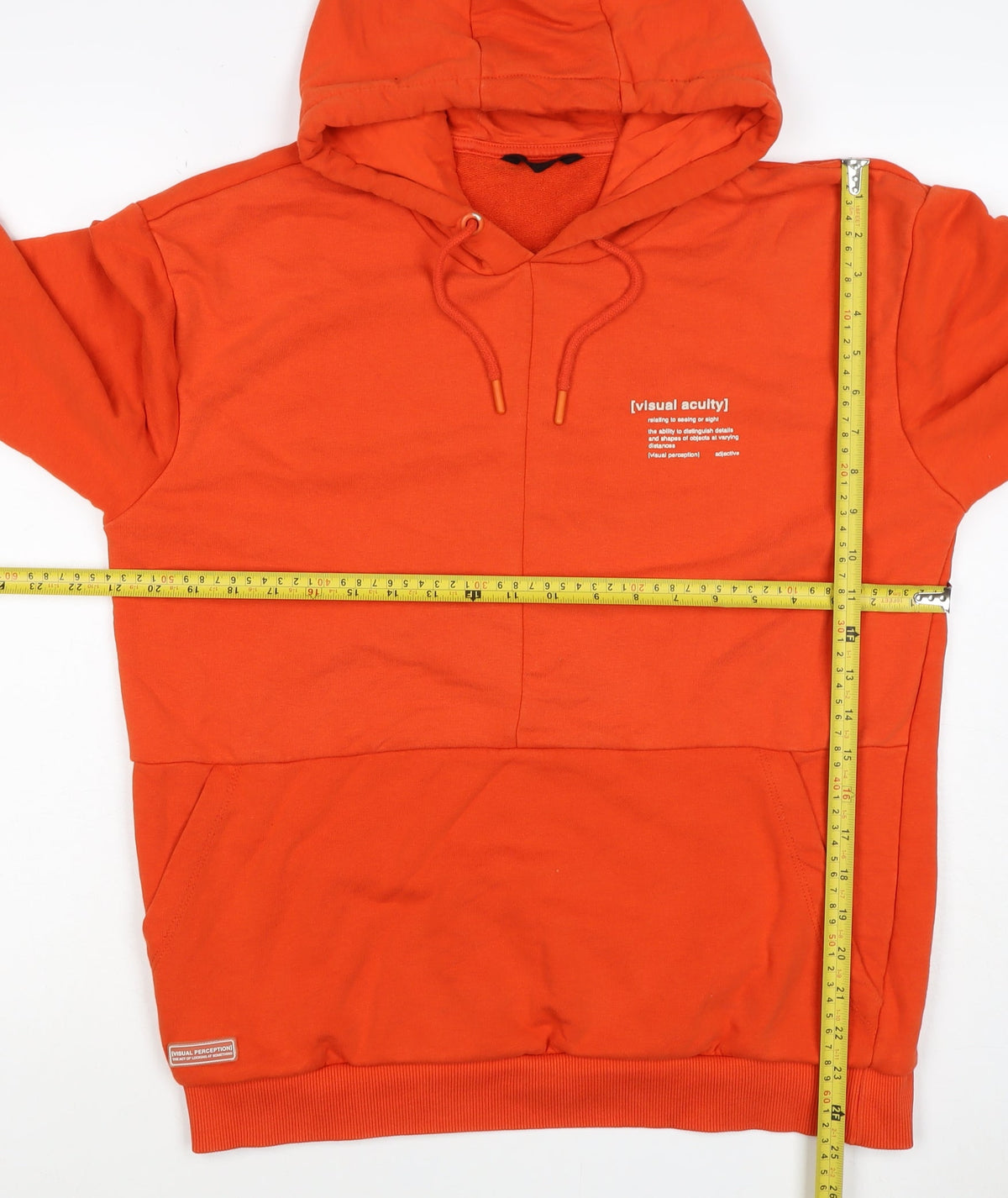 LC Waikiki Men’s Orange M Relaxed Graphic Print Pullover Hoodie