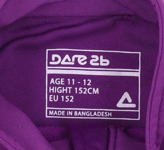 Dare 2b Girls Purple 11-12 Years 1/4 Zip High Neck Sweatshirt