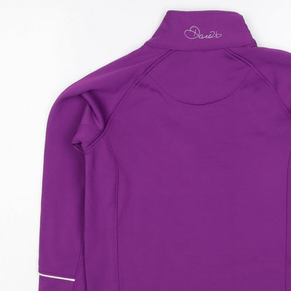 Dare 2b Girls Purple 11-12 Years 1/4 Zip High Neck Sweatshirt