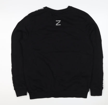 Zealous Men’s Black M Graphic Logo Crew Neck Pullover Sweatshirt