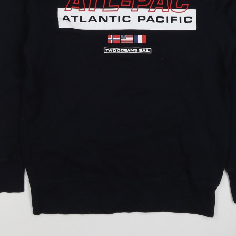 H&M Men’s Black S ATL-PAC Atlantic Pacific Graphic Crew Sweatshirt