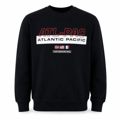 H&M Men’s Black S ATL-PAC Atlantic Pacific Graphic Crew Sweatshirt