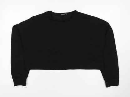 Nasty Gal Women’s Black UK 12 Cropped Pullover Crew Neck Sweatshirt