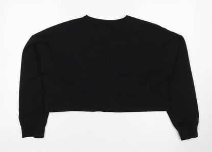 Nasty Gal Women’s Black UK 12 Cropped Pullover Crew Neck Sweatshirt