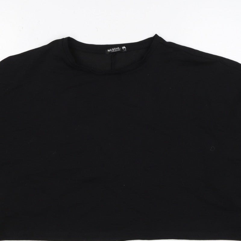Nasty Gal Women’s Black UK 12 Cropped Pullover Crew Neck Sweatshirt