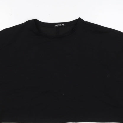 Nasty Gal Women’s Black UK 12 Cropped Pullover Crew Neck Sweatshirt