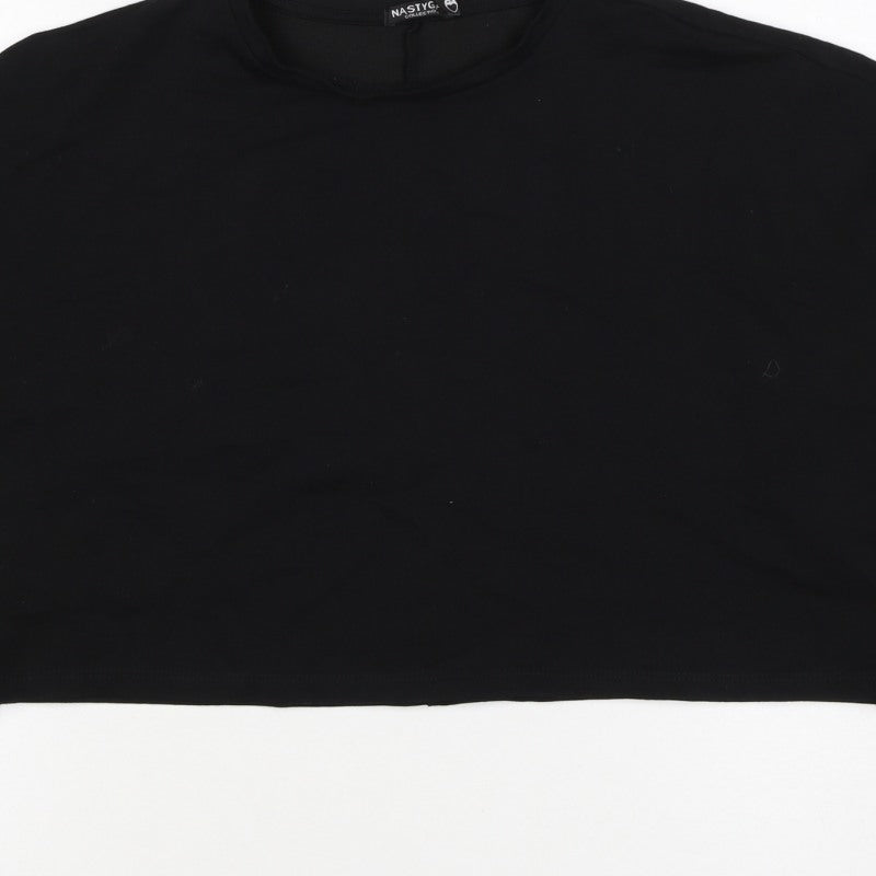 Nasty Gal Women’s Black UK 12 Cropped Pullover Crew Neck Sweatshirt
