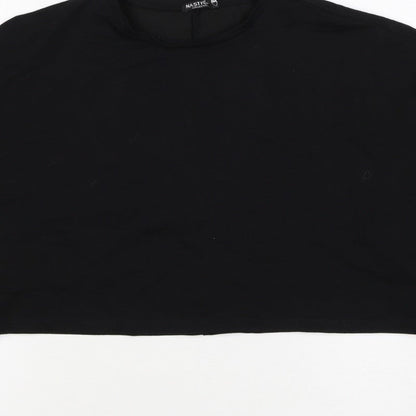 Nasty Gal Women’s Black UK 12 Cropped Pullover Crew Neck Sweatshirt
