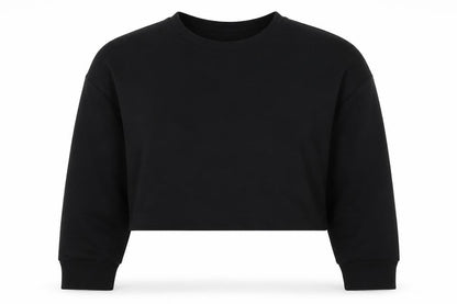 Nasty Gal Women’s Black UK 12 Cropped Pullover Crew Neck Sweatshirt