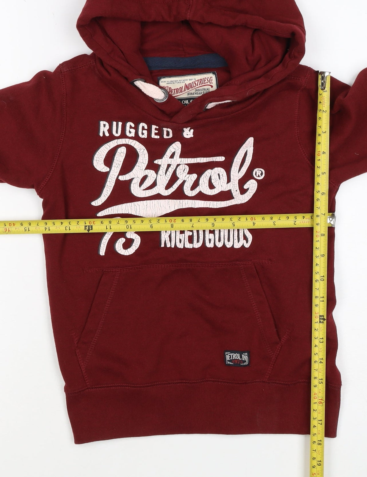 Petrol Industries Boys Red 7-8 Years Pullover Hoodie Graphic Logo
