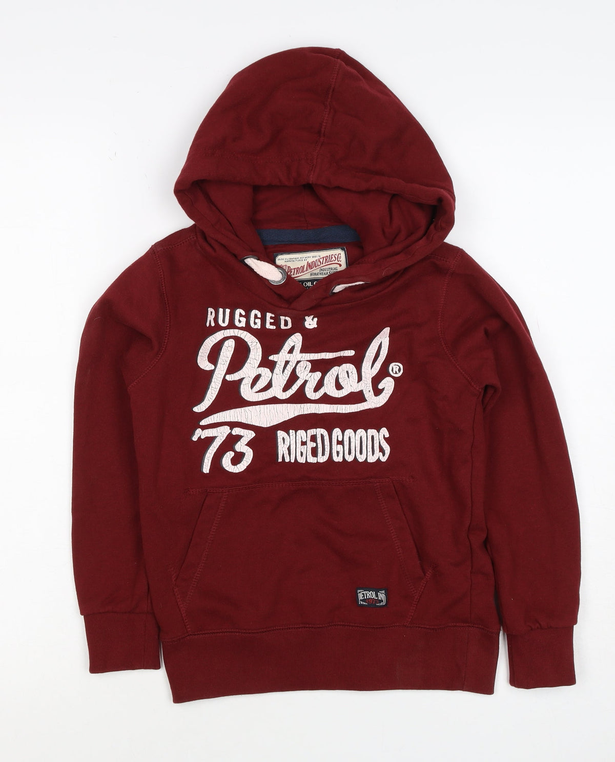 Petrol Industries Boys Red 7-8 Years Pullover Hoodie Graphic Logo