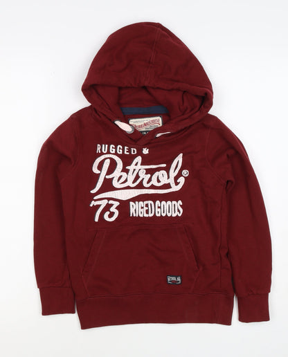 Petrol Industries Boys Red 7-8 Years Pullover Hoodie Graphic Logo