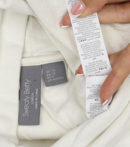 Sweaty Betty Women Ivory XS Pullover Hoodie Raglan Long Sleeve