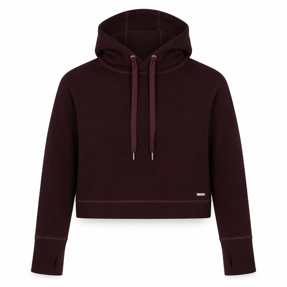 Sweaty Betty Women’s Burgundy S Velour Hooded Pullover Sweatshirt