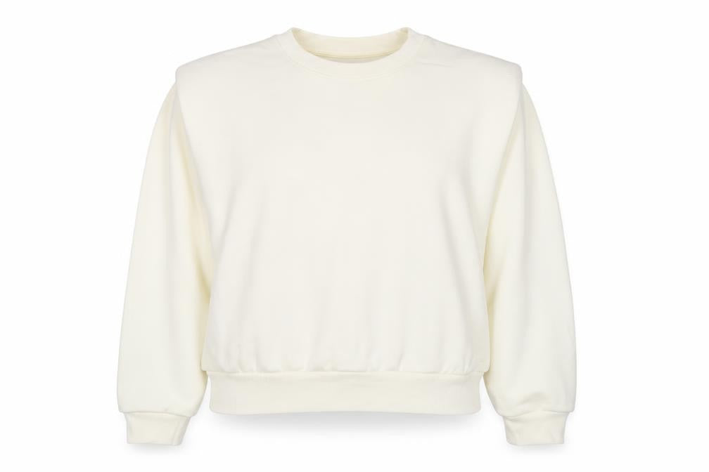 H&M Women Ivory S Pullover Crew Neck Raglan Sweatshirt