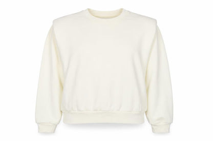H&M Women Ivory S Pullover Crew Neck Raglan Sweatshirt